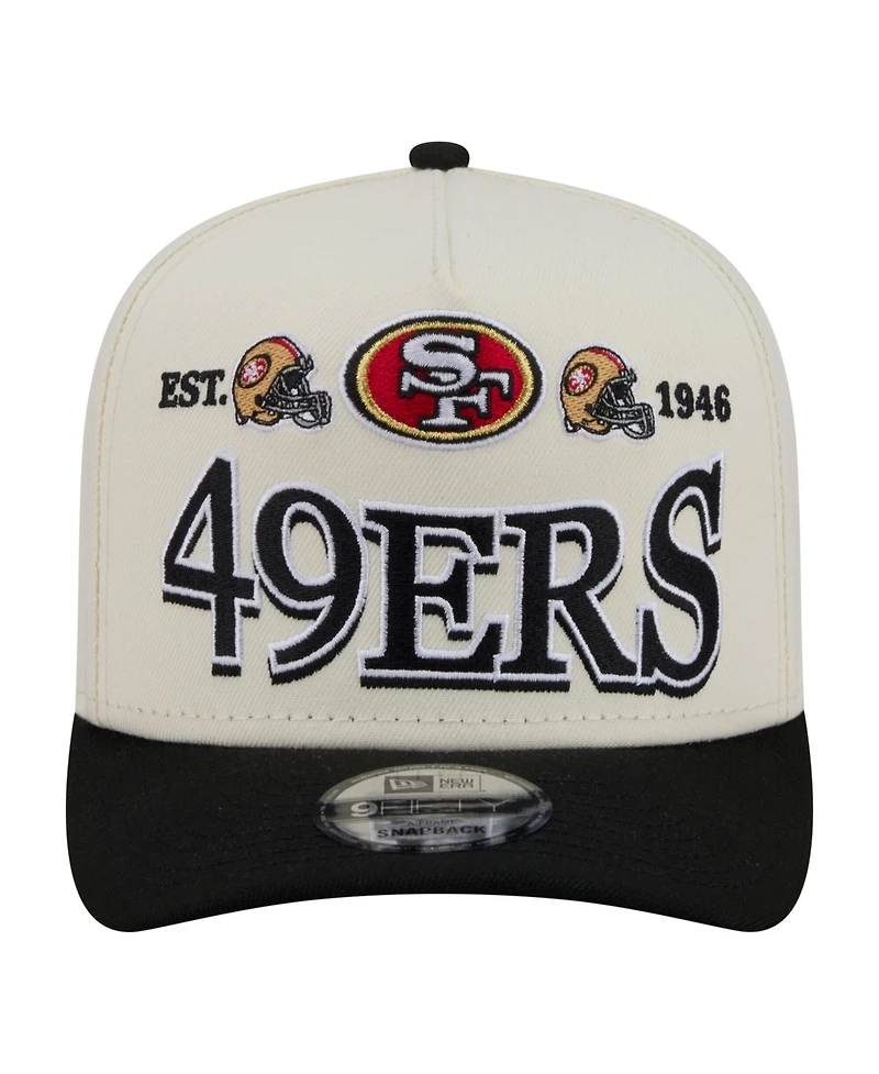 New Era Men's Cream/Black San Francisco 49ers A-Frame 9FIFTY Snapback Hat
