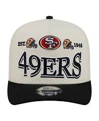 New Era Men's Cream/Black San Francisco 49ers A-Frame 9FIFTY Snapback Hat