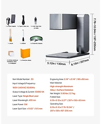 Sevorley Portable 5W Laser Engraver and Cutter, Handheld Foldable Laser Engraving Machine