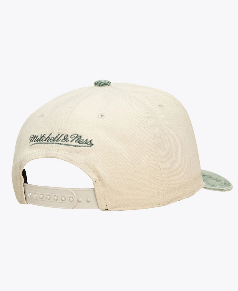 Mitchell & Ness Men's and Women's Cream/Green Milwaukee Bucks Faded Pro Snapback Hat