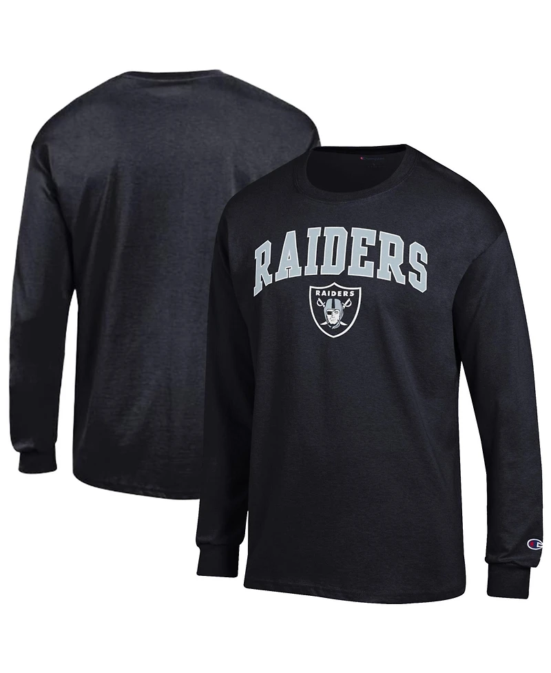 Champion Men's Black Las Vegas Raiders Arch Over Logo Long Sleeve T-Shirt