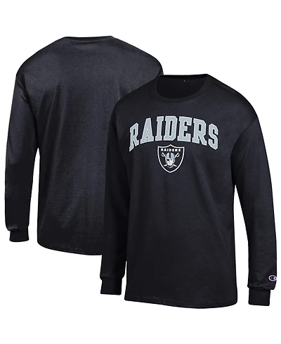 Champion Men's Black Las Vegas Raiders Arch Over Logo Long Sleeve T-Shirt