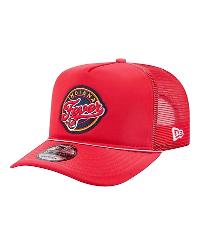 New Era Men's and Women's Red Indiana Fever Worn Foam Front 9FIFTY A-Frame Trucker Rope Snapback Hat