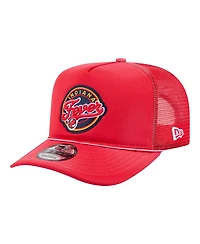 New Era Men's and Women's Red Indiana Fever Worn Foam Front 9FIFTY A-Frame Trucker Rope Snapback Hat
