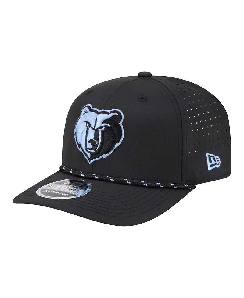 New Era Men's Black Memphis Grizzlies Sport Rope Vented Stretch-Snap 9SEVENTY Hat