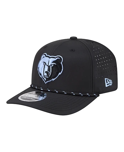New Era Men's Black Memphis Grizzlies Sport Rope Vented Stretch-Snap 9SEVENTY Hat