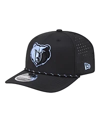 New Era Men's Black Memphis Grizzlies Sport Rope Vented Stretch-Snap 9SEVENTY Hat