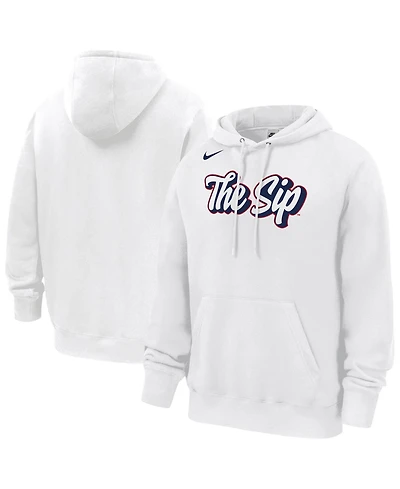 Nike Men's White Ole Miss Rebels The Sip Club Fleece Pullover Hoodie