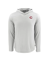 Cutter Buck Men's Gray Cincinnati Reds Coastline Epic Comfort Hoodie Long Sleeve T-Shirt