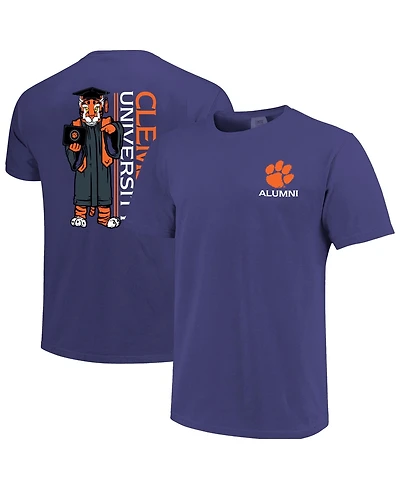 Image One Men's Purple Clemson Tigers Mascot Grad Achievement Unlocked T-Shirt
