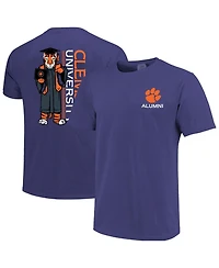 Image One Men's Purple Clemson Tigers Mascot Grad Achievement Unlocked T-Shirt