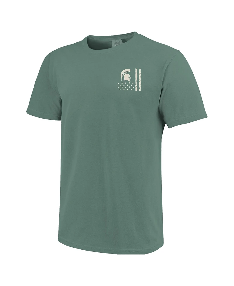 Image One Men's Green Michigan State Spartans Comfort Colors Oht Camo Overlay T-Shirt