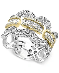 Effy Diamond Statement Ring (1-1/10 ct. t.w.) 14k White and Yellow Gold
