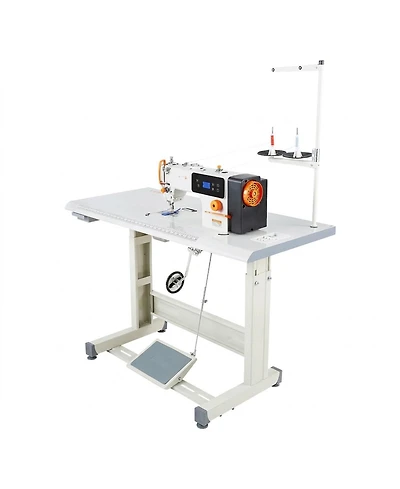 Sevorley Industrial Lockstitch Sewing Machine, 550W Servo Motor with Table Stand