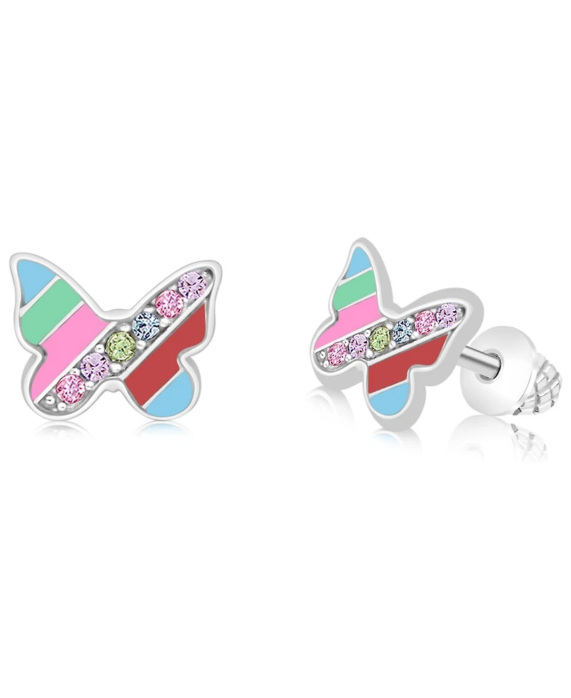 Chanteur Kids Butterfly Hypoallergenic Earrings for Girls with Surgical Titanium Screwbacks