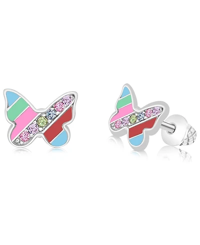 Chanteur Kids Butterfly Hypoallergenic Earrings for Girls with Surgical Titanium Screwbacks