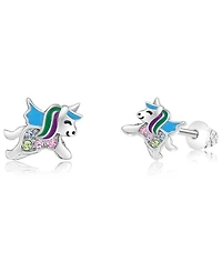 Chanteur Kids Unicorn Hypoallergenic Earrings for Girls with Surgical Titanium Screwbacks