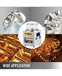 Sevorley Magnetic Tumbler, 185mm Jewelry Polisher Finisher with Adjustable Direction and 60-Minute Timer, 2000 Rpm