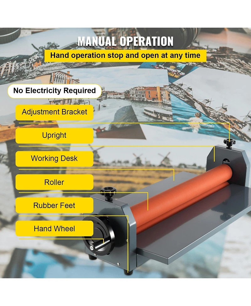Sevorley Manual Cold Roll Laminator with Hand Crank