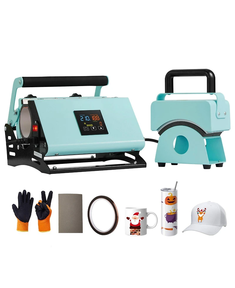 Sevorley 2-in-1 Tumbler and Hat Heat Press Machine for Mugs and Caps