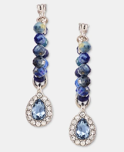 Givenchy Glass Crystal Pear-Shape Metal-Tone Hoop Earrings