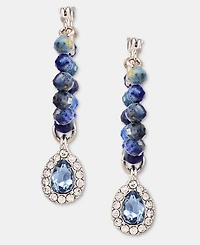 Givenchy Glass Crystal Pear-Shape Metal-Tone Hoop Earrings