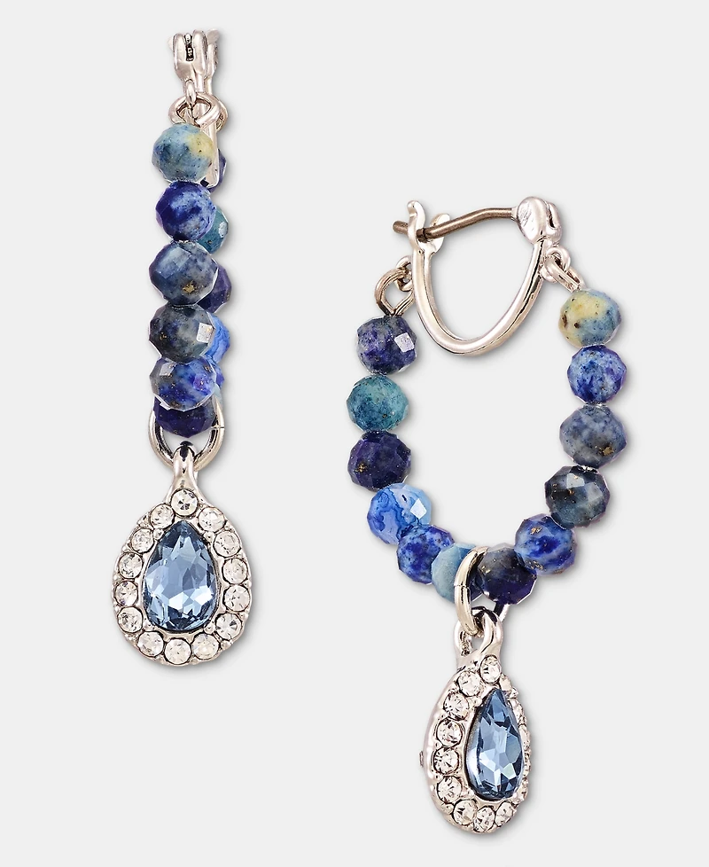 Givenchy Glass Crystal Pear-Shape Metal-Tone Hoop Earrings