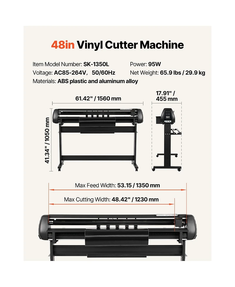 Sevorley Dual Blade Vinyl Cutter Plotter with Stand and Sticker Kit