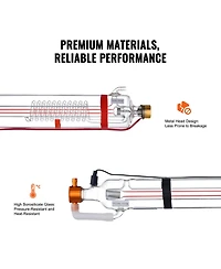 Sevorley 90W CO2 Laser Tube, Borosilicate Glass Cutter Tube with Metal Head