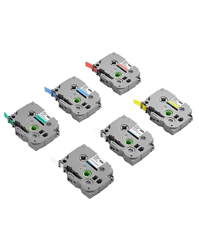 Sevorley Label Maker Tape, 6 Pack, 12mm Colored Refills for Brother P-Touch