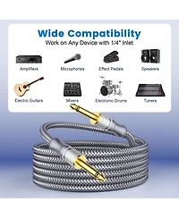 Lofree Ts Instrument Cable Nylon Braided Connectors Noise Shielding for Guitar Bass Studio Gear