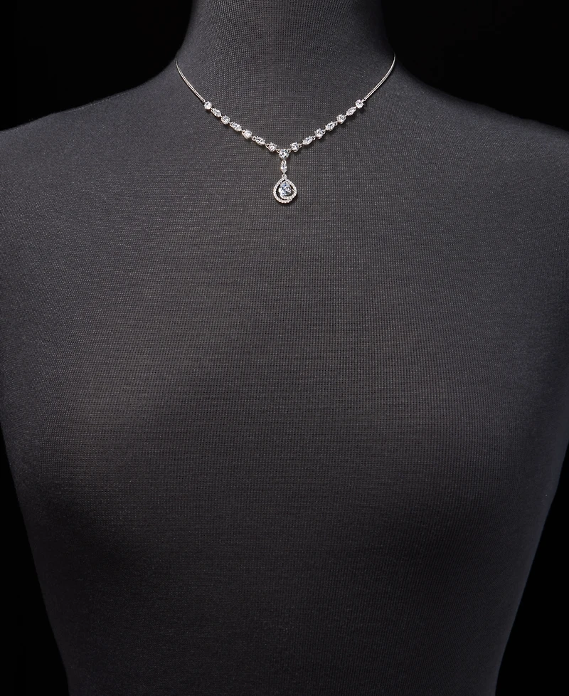 Givenchy Cubic Zirconia Lariat Necklace, 16" + 3" extender
