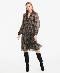 Kobi Halperin Women's Alli Long-Sleeve Tiered Ruffle Dress
