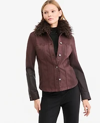 Kobi Halperin Women's Katherine Denim Removable Faux-Fur Collar Jacket