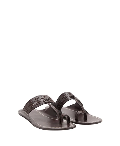 Mango Women's Stitching Detail Leather Sandals