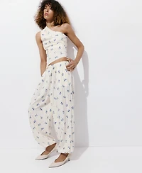 Mango Women's Floral-Print Harem Pants
