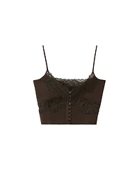 Mango Women's Straps Fine-Knit Crop Top