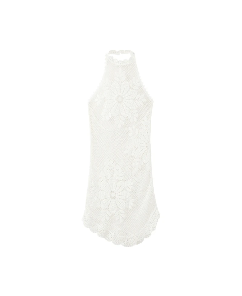 Mango Women's Floral Crocheted Mini Dress