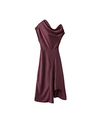 Mango Women's Asymmetrical Ruched Off-the-Shoulder Dress