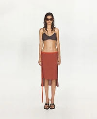 Mango Women's Ribbed Midi Asymmetrical Skirt