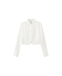 Mango Women's Semi-Sheer Textured Chiffon Blouse