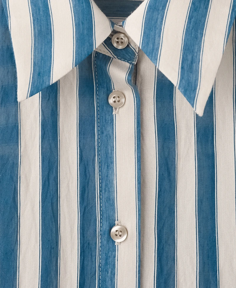 Mango Women's Striped Scarf Midi Shirt Dress