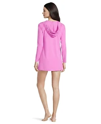 Lands' End Women's SunShade Upf 50 Hooded Mini Swim Cover-Up Dress