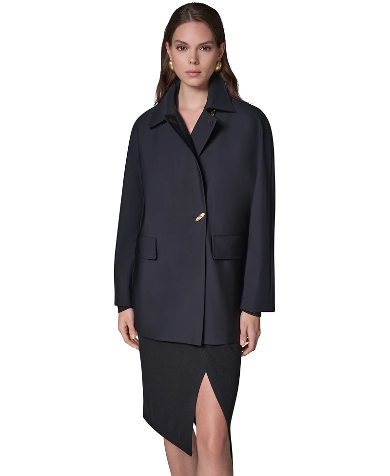 Donna Karan New York Women's Buttoned Rain Coat