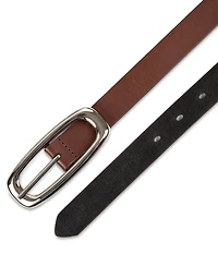 Calvin Klein Skinny Oval Shaped Center Bar Buckle Reversible Dress Belt