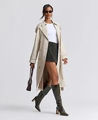 Avec Les Filles Women's Belted Double Breasted Trench Coat