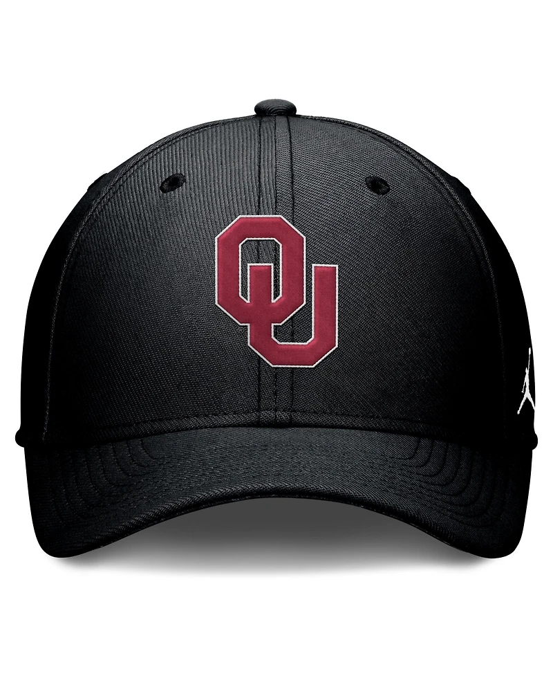 Jordan Men's Black Oklahoma Sooners Rise Swoosh Dri-fit Flex Hat
