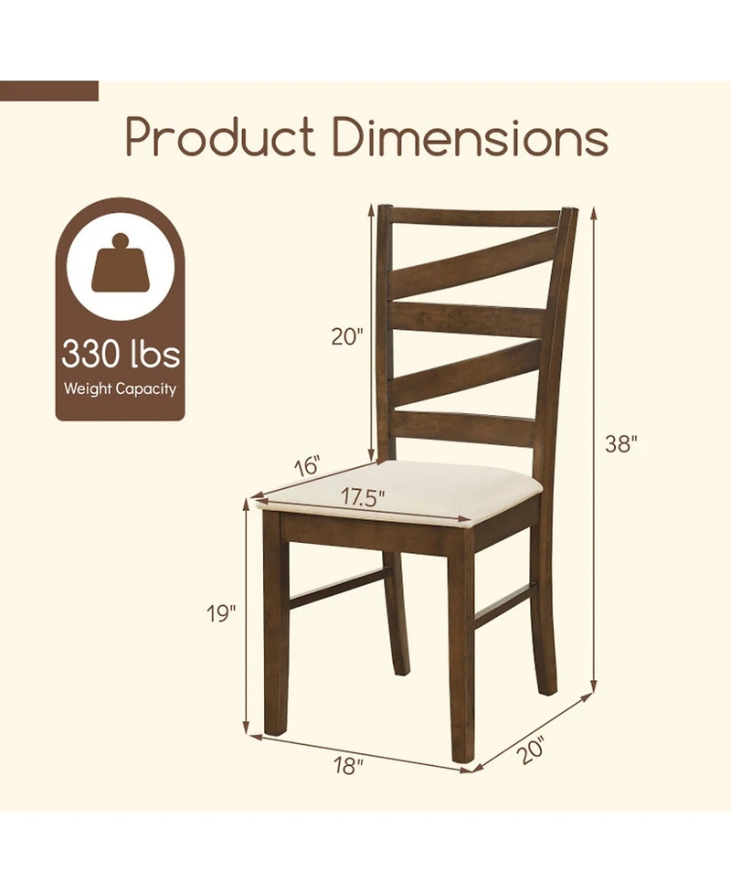 Sugift Upholstered Dining Chairs Set of 4 with Tall Padded Backrests