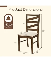 Sugift Upholstered Dining Chairs Set of 4 with Tall Padded Backrests