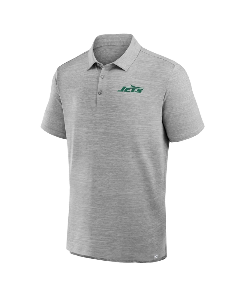 Fanatics Men's Heather Gray New York Jets Clutch Polo Shirt